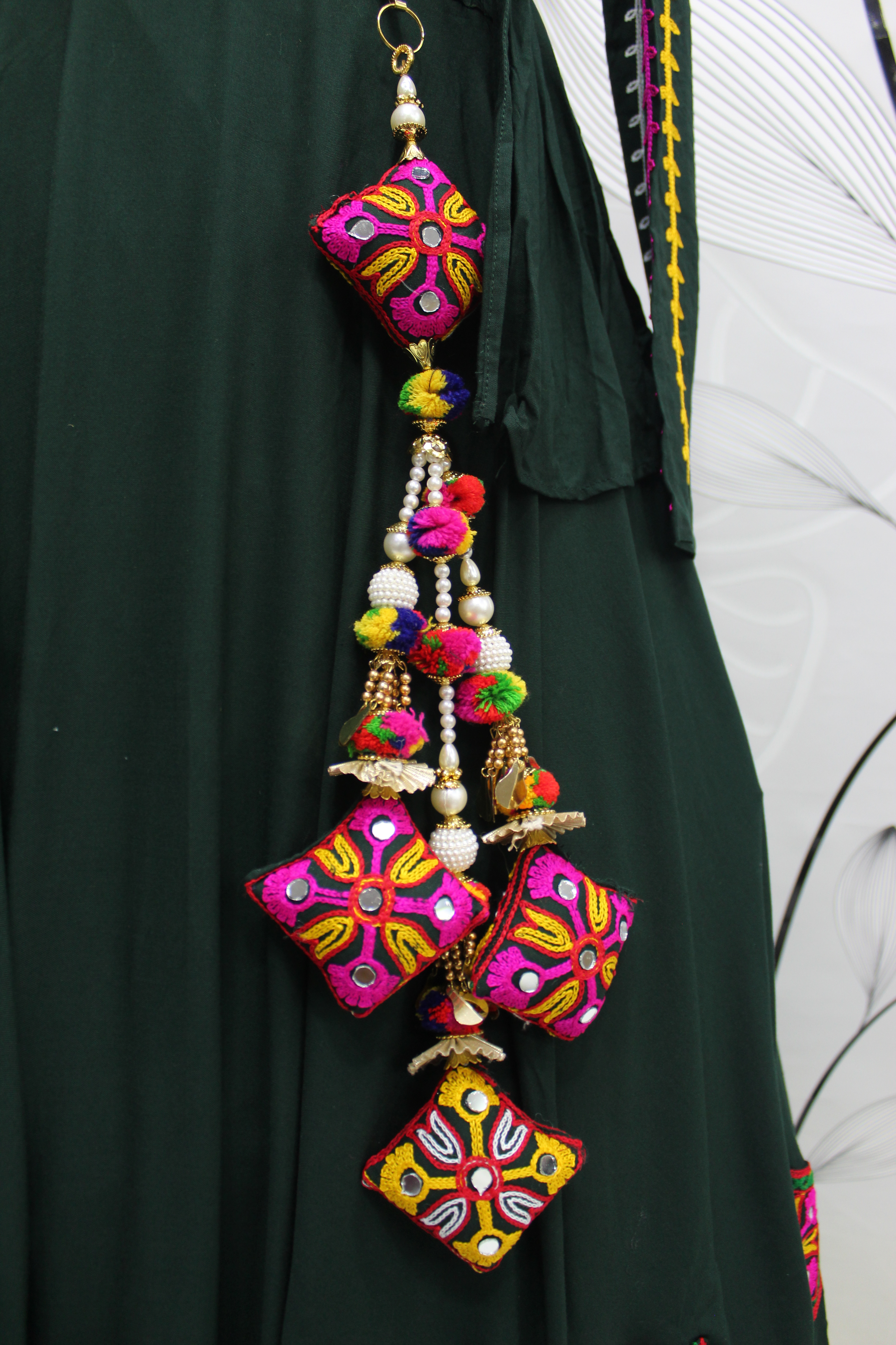 Green Koti Style Viscose Rayon Embroidered Designer Navratri Special Lehenga